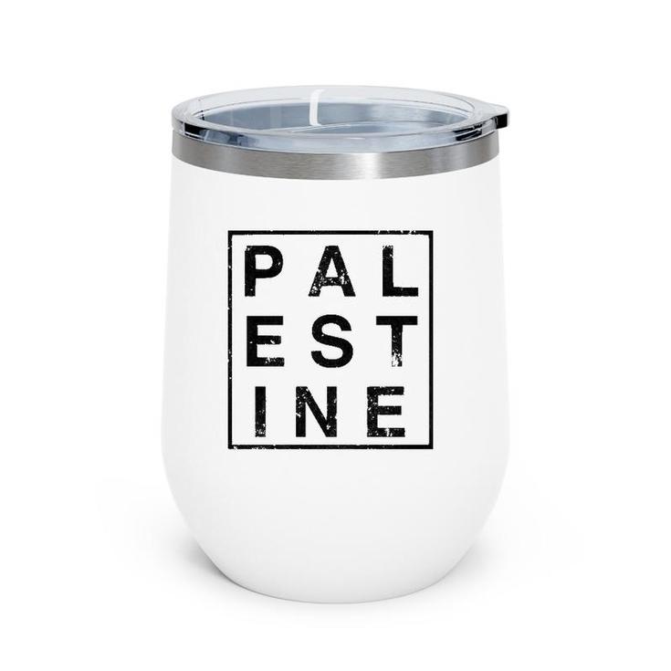 Palestine Distressed Halloween Christmas Funny Cool  Wine Tumbler