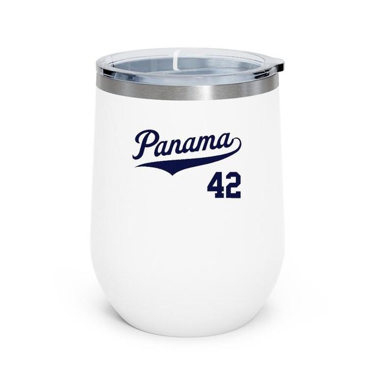 Panama Baseball Soccer Jersey Futbol Beisbol 42 Ver2 Wine Tumbler