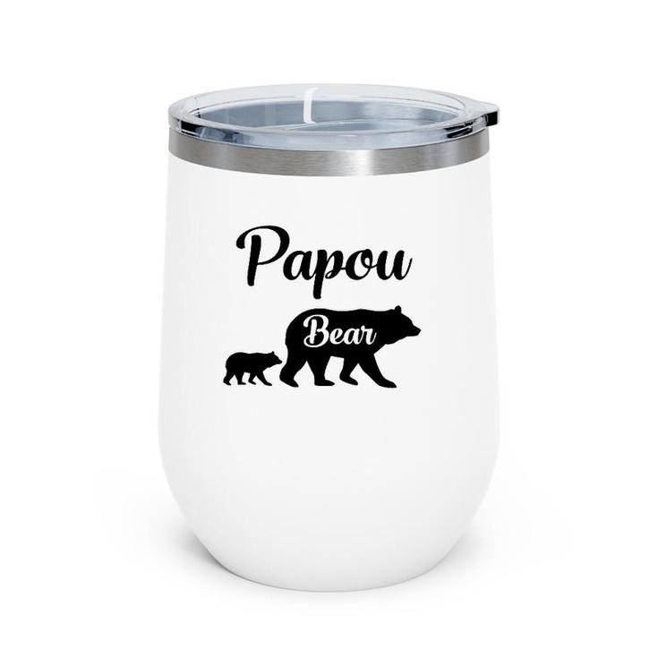 Papou Bear Gift Grandfather Grandpa Wine Tumbler