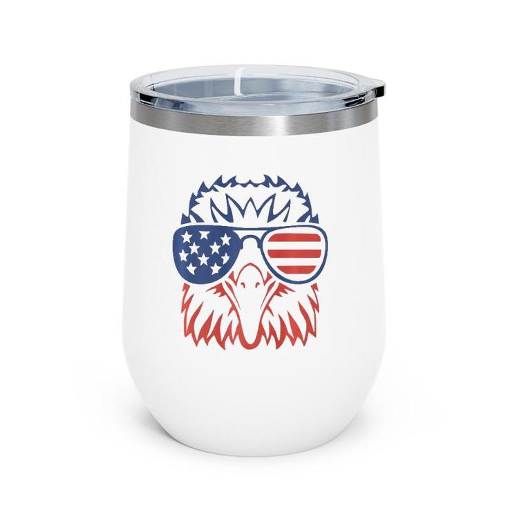 Patriotic Eagle 4Th Of July Usa American Flag Wine Tumbler