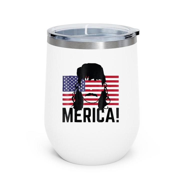 Patriotic Usa Mullet - 4Th 'Merica America Wine Tumbler