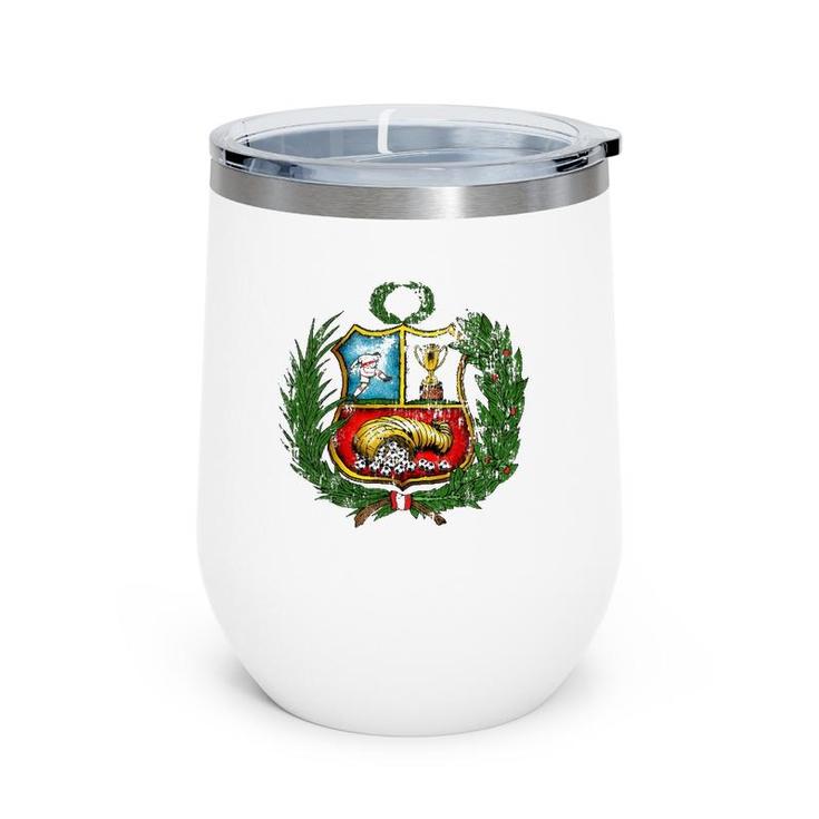 Peruvian Soccer Team  Vintage Jersey Coat Of Arms Wine Tumbler