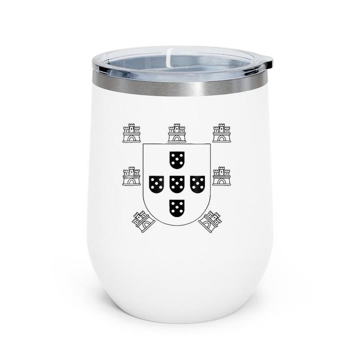Portugal Emblem Portuguese Crest Graphic Tee Wine Tumbler