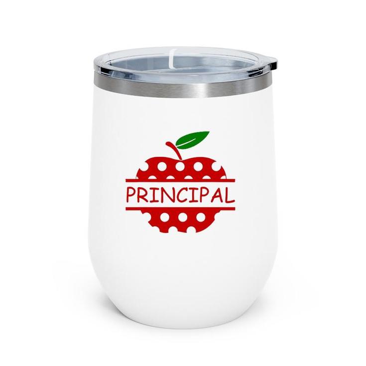 Principal School Principal Teacher Life Apple Wine Tumbler