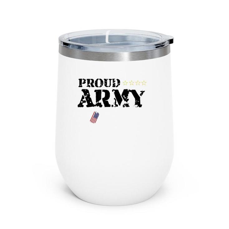 Proud US Army Mother American Military Family Mom Gift Wine Tumbler
