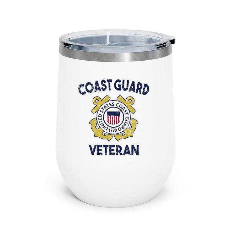 Proud Us Coast Guard Veteran Military Pride Wine Tumbler