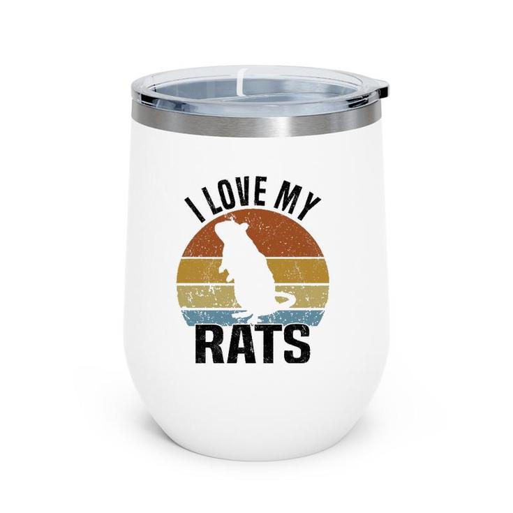 Rat Rats Pet Lover Vintage Retro Wine Tumbler