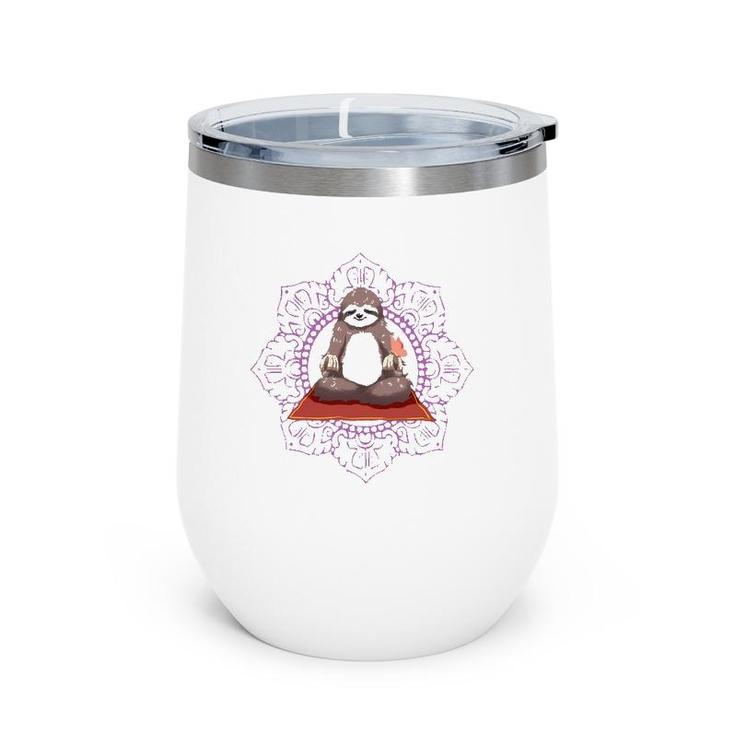 Sloth Yoga Gift I Funny Meditation Workout Tee Wine Tumbler