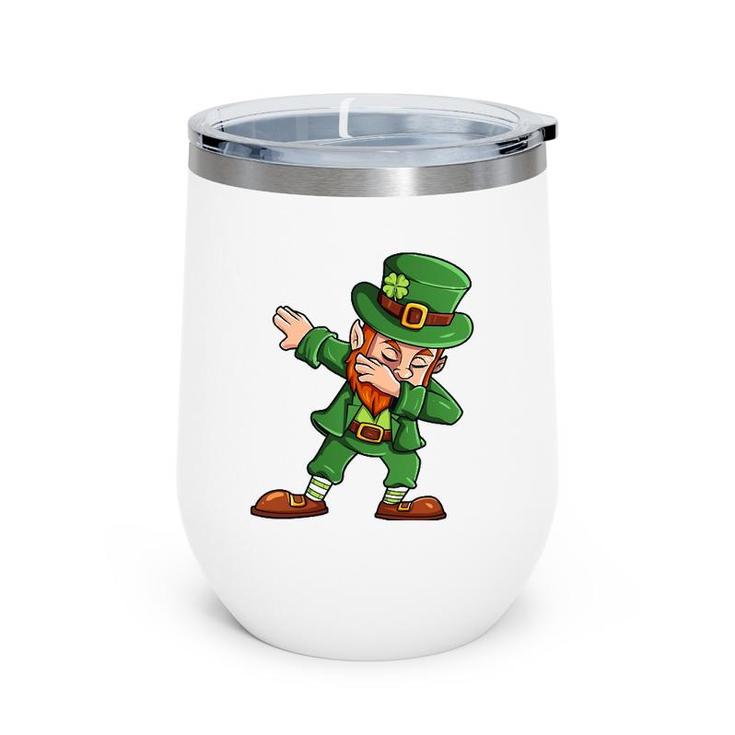 St Patrick's Day Dabbing Leprechaun Irish Boys Girls Kids Dab Wine Tumbler