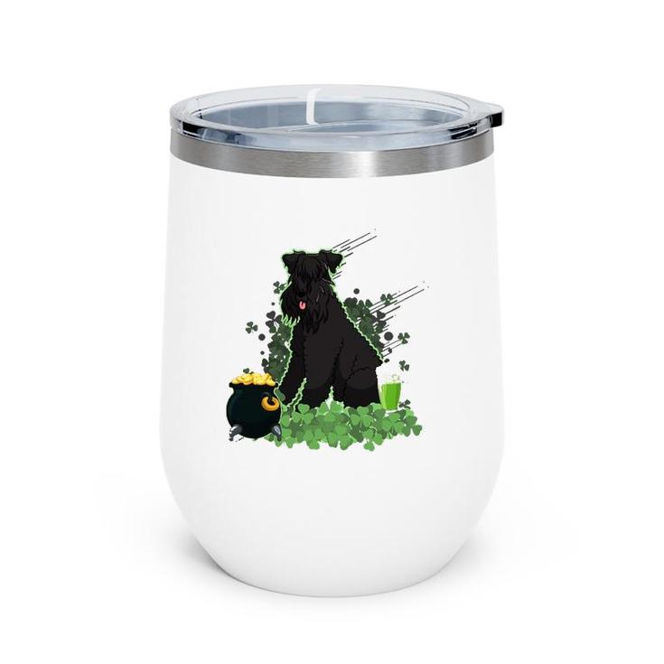 St Patrick's Day Kerry Blue Terrier Dog Wine Tumbler