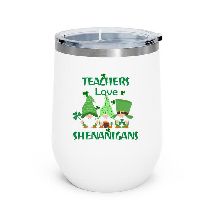St Patrick's Day S His And Hers Four Leaf Clover Teacher Wine Tumbler