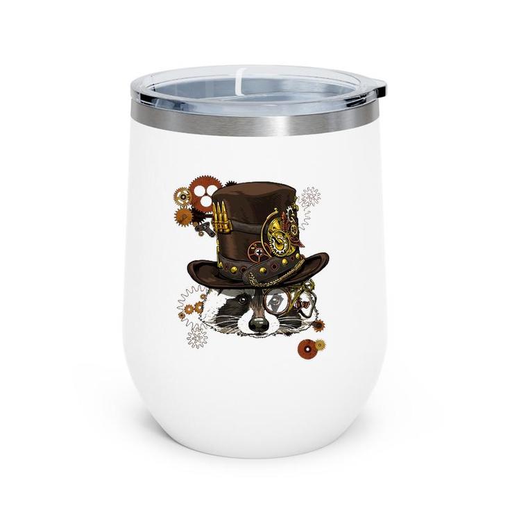 Steampunk Raccoon Steampunk Lovers Raccoon Wine Tumbler