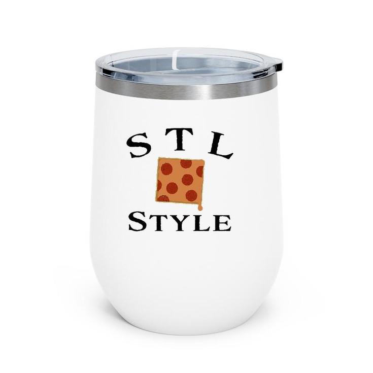 Stl St Louis Style Pepperoni And Provel Square Pizza Wine Tumbler
