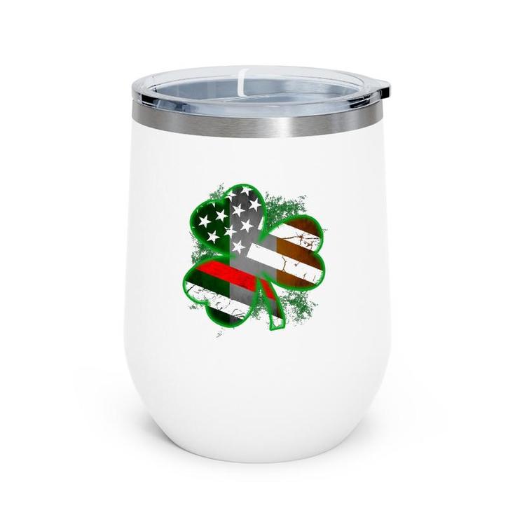 Thin Red Line St Patrick's Day Honoring Firefighters Wine Tumbler