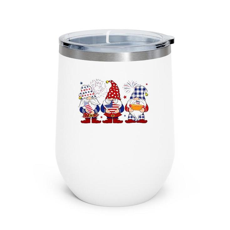 Three Gnomes 4Th Of July Independence Day American Flag Gift Wine Tumbler
