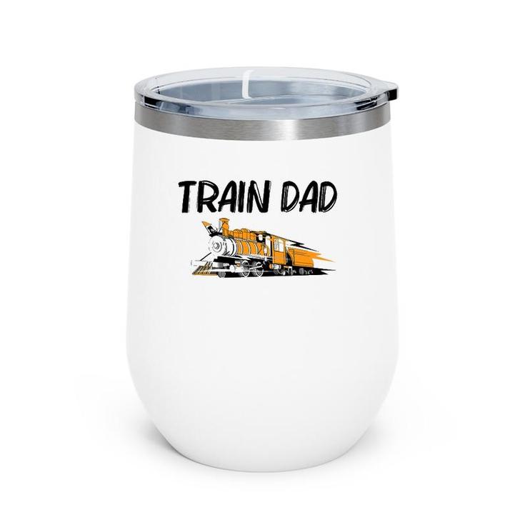Train Gift For Dad Men Cool Locomotives Train Conductors Wine Tumbler