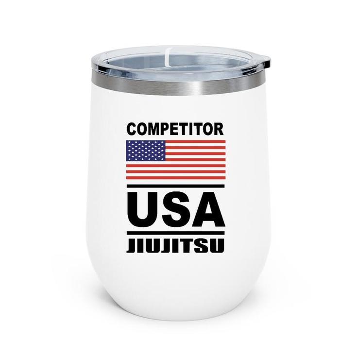 Usa Bjj Competitor Usa Jiu Jitsu Wine Tumbler