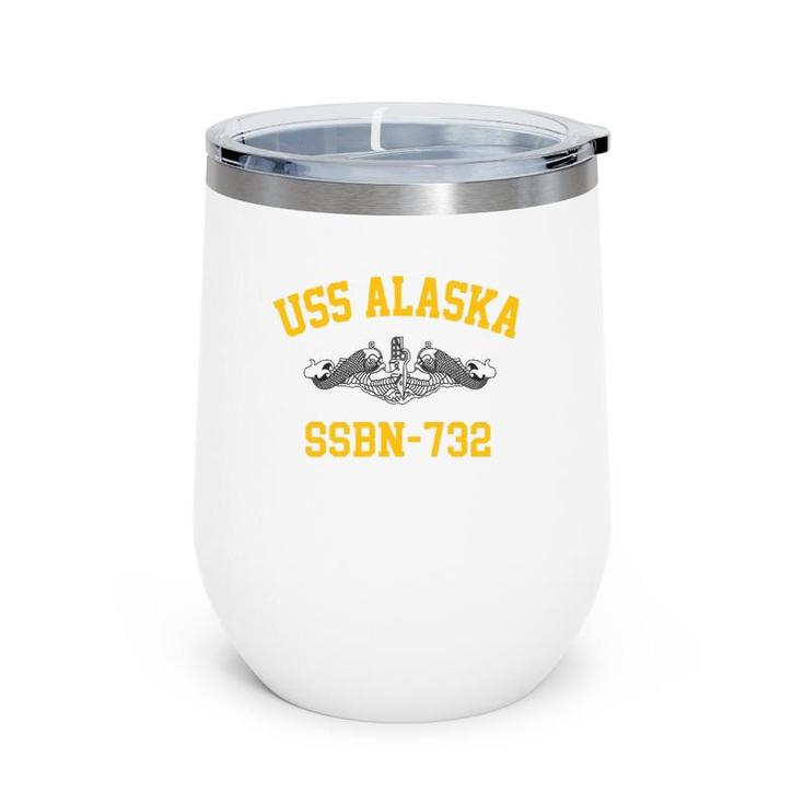 Uss Alaska Ssbn 732  Wine Tumbler