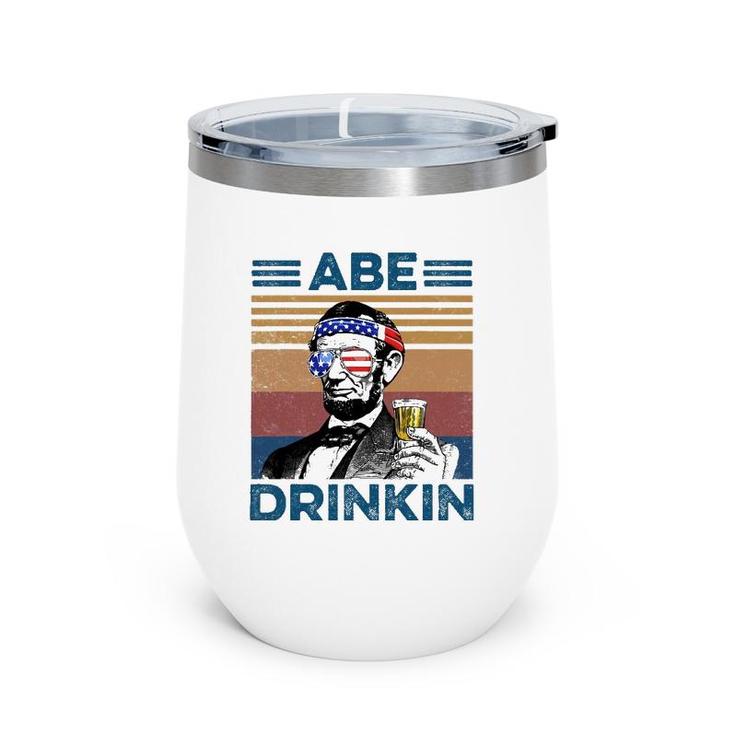 Vintage Abe Drinkin 4Th July Wine Tumbler