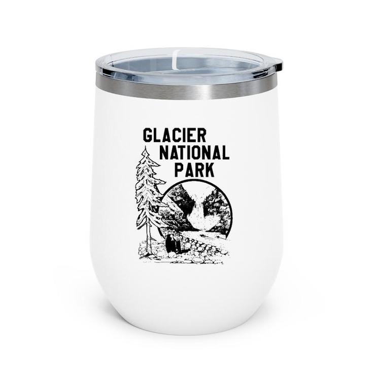 Vintage Glacier National Park Camping Wine Tumbler