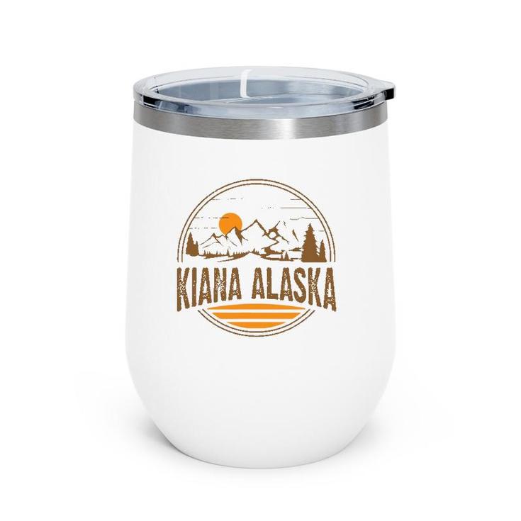 Vintage Kiana, Alaska Mountain Hiking Souvenir Print Wine Tumbler