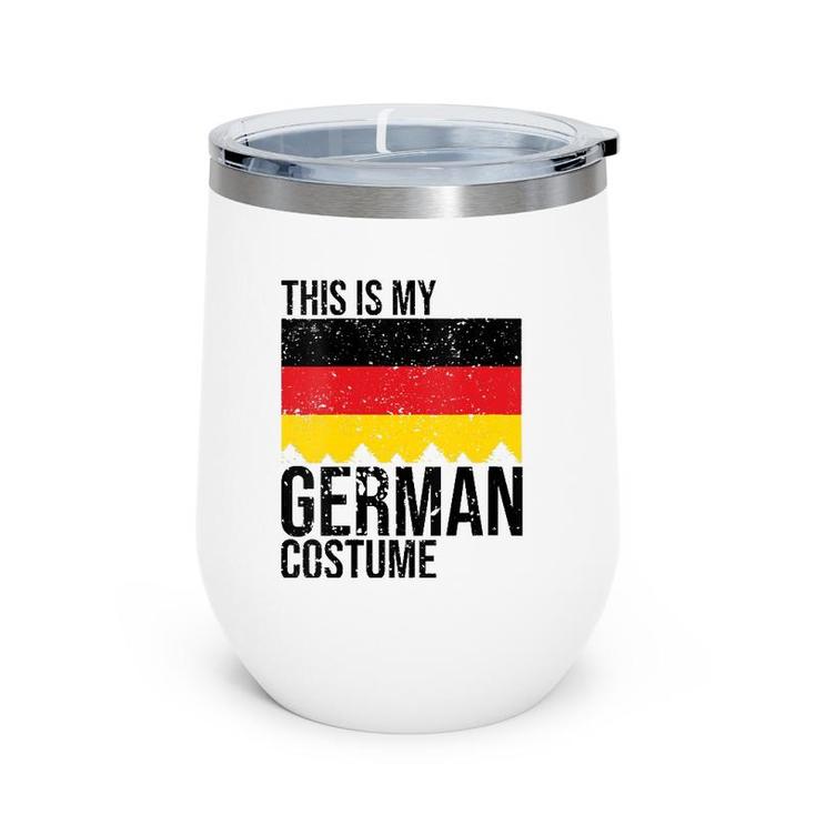 Vintage This Is My German Flag Costume For Halloween V-Neck Wine Tumbler
