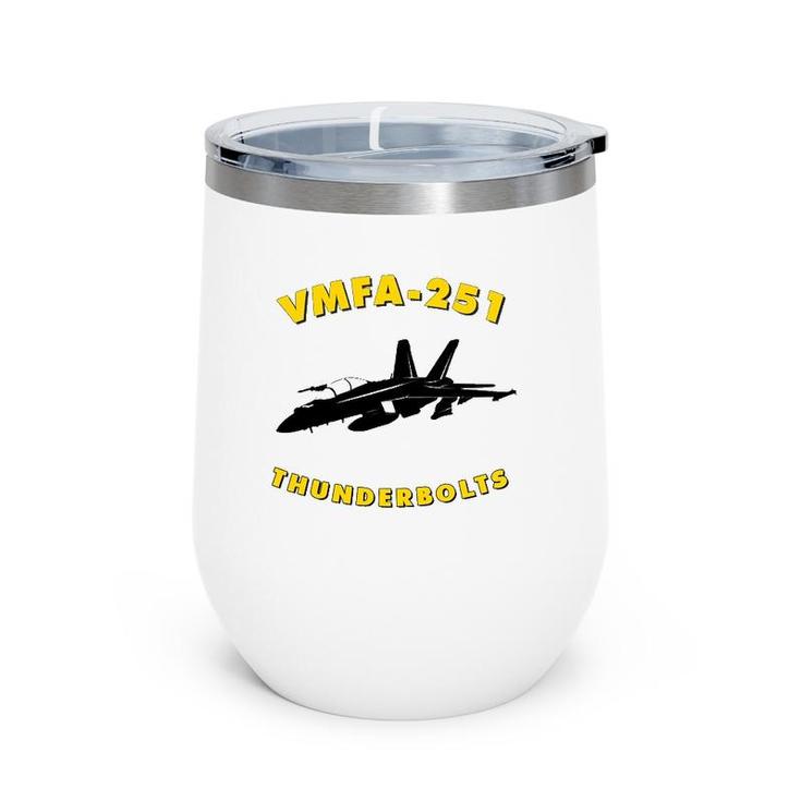 Vmfa-251 Fighter Attack Squadron Fa-18 Hornet Jet Wine Tumbler