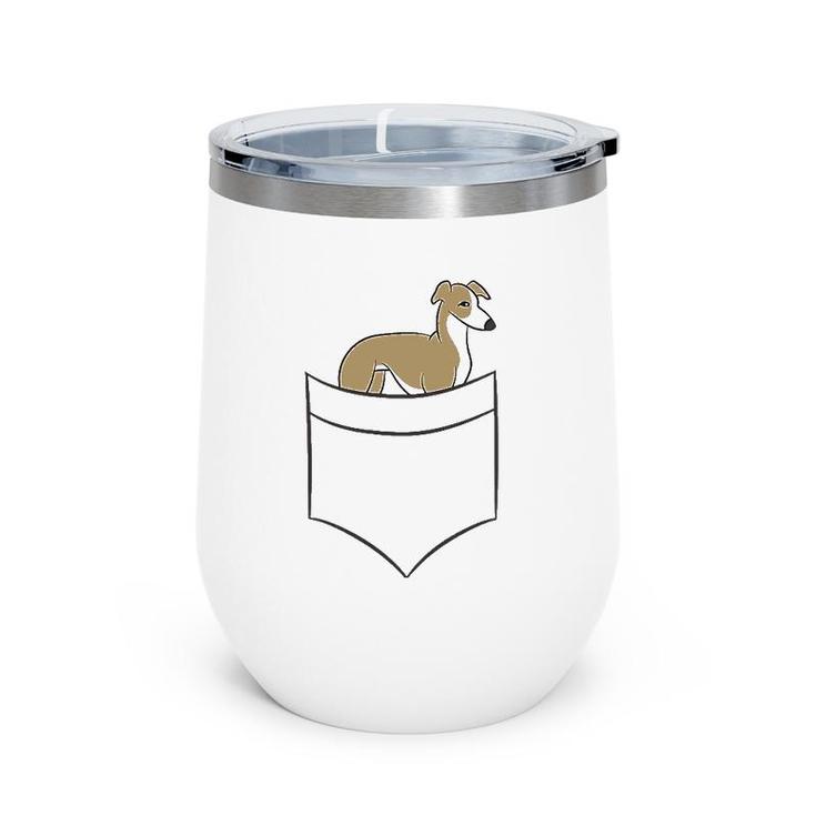 Whippet In The Pocket Cute Pocket Whippet Wine Tumbler