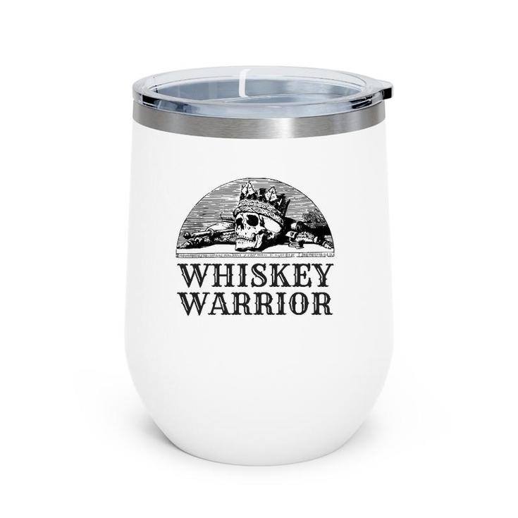 Whiskey Warrior With Vintage Skull Design Wine Tumbler