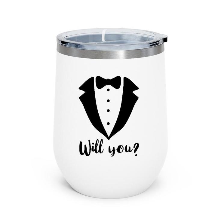 Will You Marry Me Sign Funny Gay Marriage Proposal Man Gift Wine Tumbler