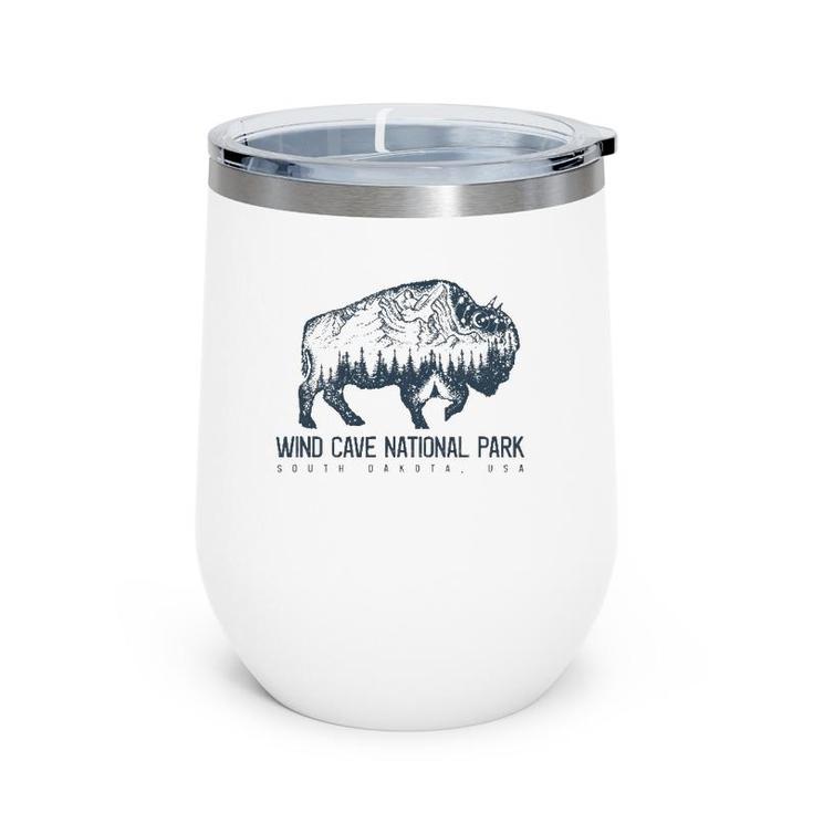 Wind Cave National Park Sd Bison Buffalo Tee Wine Tumbler