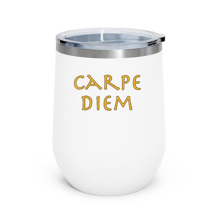 Womens Carpe Diem Happiness Inspiration For Busy People Wine Tumbler