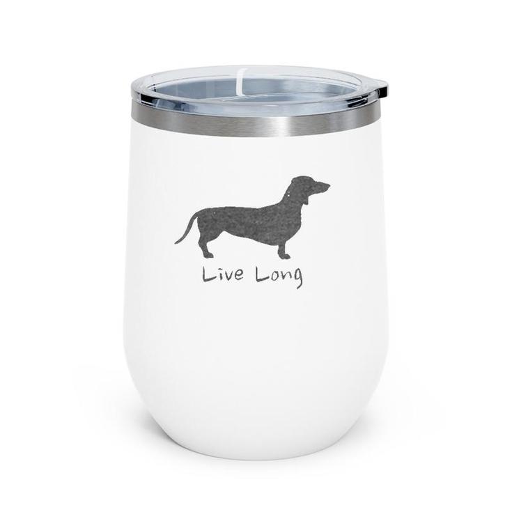 Womens Funny Dog Lover Dachshund Doxie Dogs Distressed Design Gift  Wine Tumbler