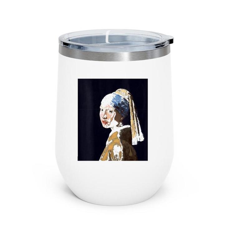 Womens Girl With A Pearl Earring By Johannes Vermeer Wine Tumbler