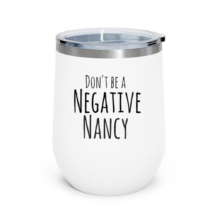 Womens Negative Nancy Positive Thoughts Mental Health V-Neck Wine Tumbler