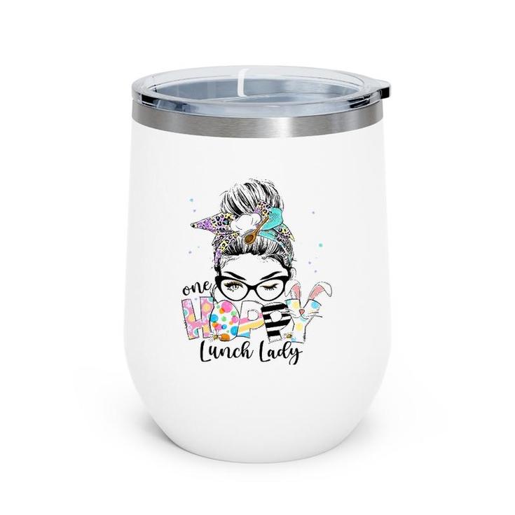 Womens One Hoppy Lunch Lady Cafeteria Staff Easter Outfit Wine Tumbler