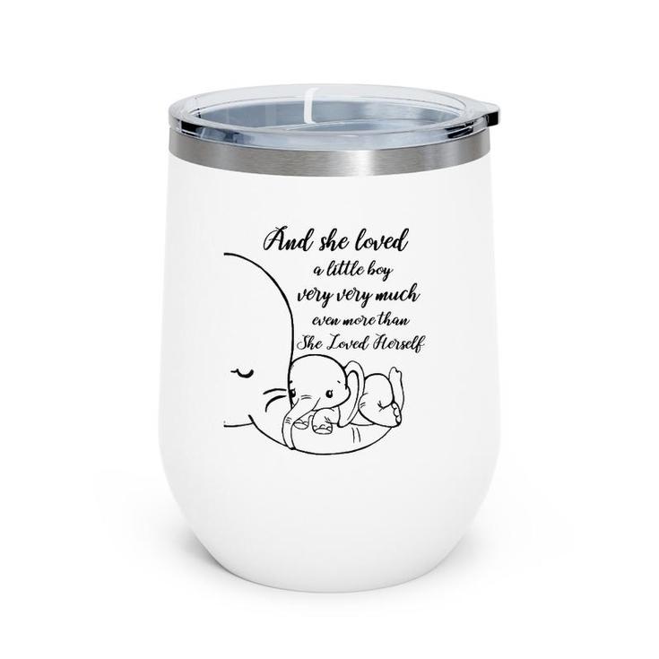 Womens Proud Mother Of A Boy Mom Gift From Boyson Elephant Saying Wine Tumbler