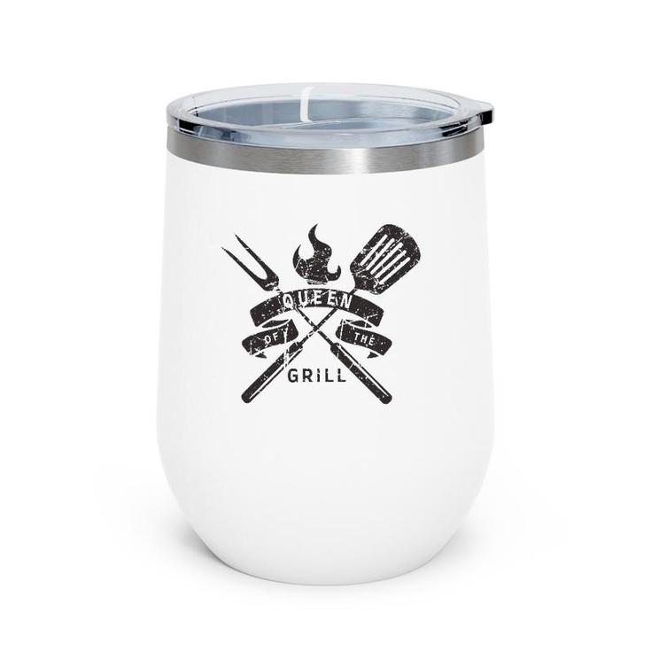Womens Queen Of The Grill Grilling Master Quote Wine Tumbler