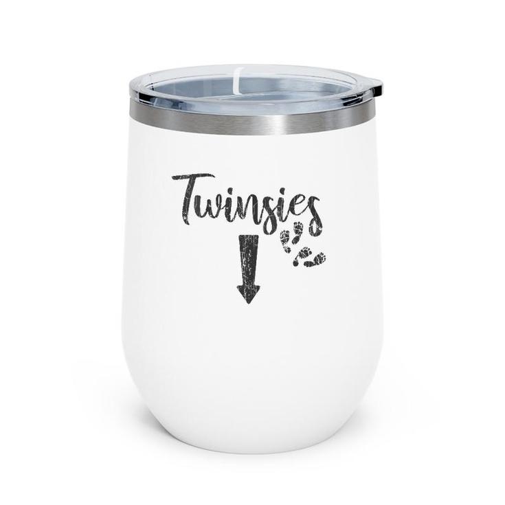 Womens Twinsies Funny Twins Pregnancy Announcement Wine Tumbler