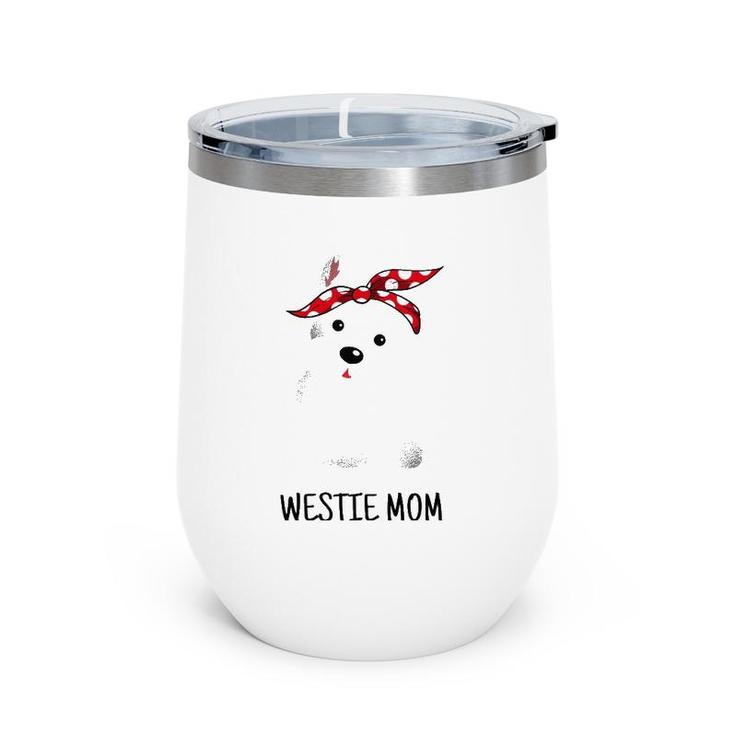 Womens Westie Mom West Highland White Terrier Dog Lovers Gift V-Neck Wine Tumbler
