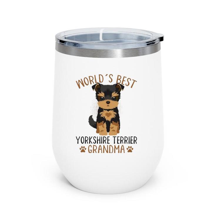 Yorkshire Terrier Grandma Yorkie Grandmother Mother's Day Wine Tumbler