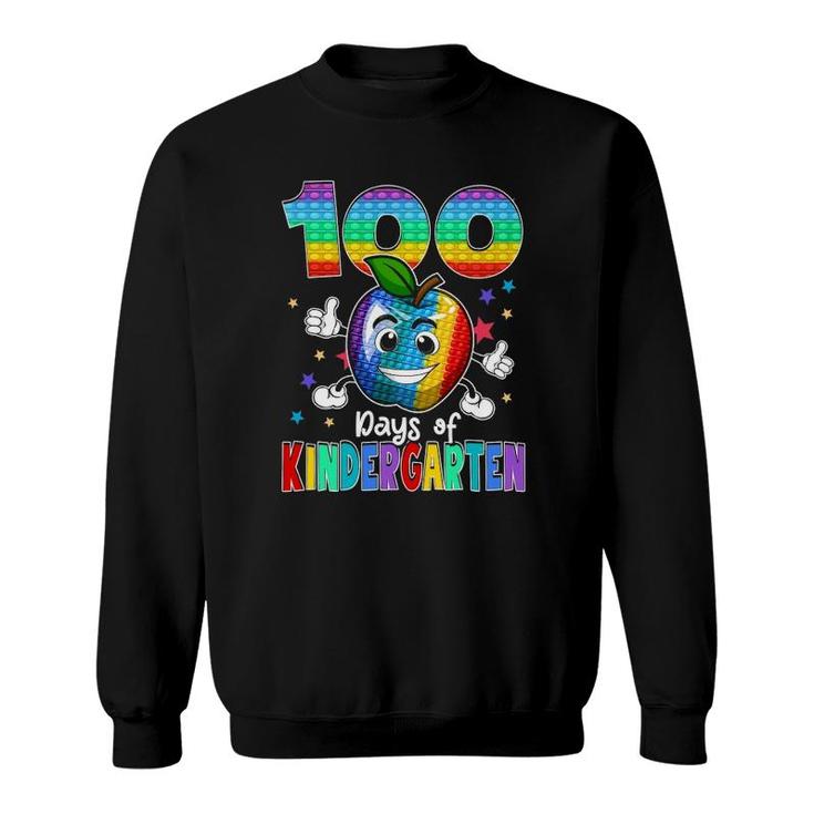 100 Days Of Kindergarten School Happy 100Th Day Pop Sweatshirt