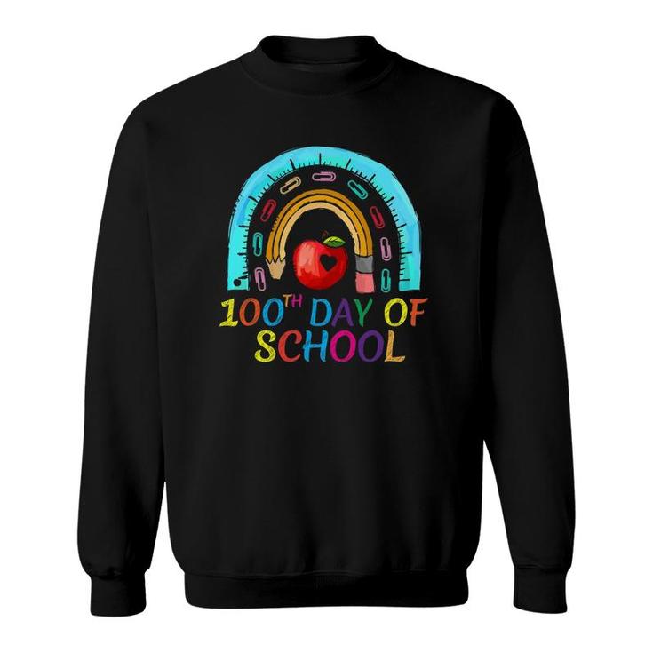 100 Days Of School - 100Th Day Of School Rainbow Girls Boys Sweatshirt