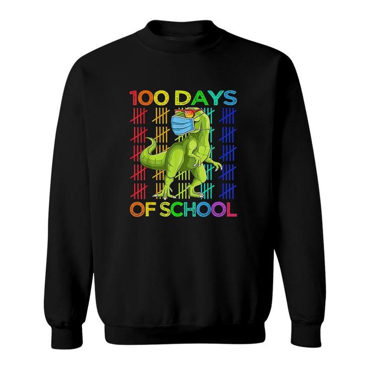 100 Days Of School Dinosaur Trex Wearing Smarter Kids Sweatshirt