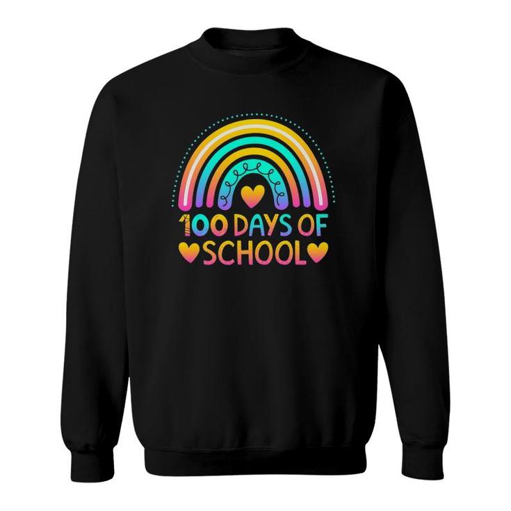100 Days Of School Teacher Rainbow Sweatshirt