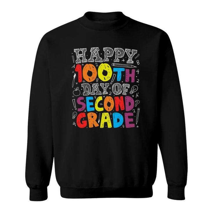 100 Days Of School100th Day Of 2Nd Grade Teacher Sweatshirt