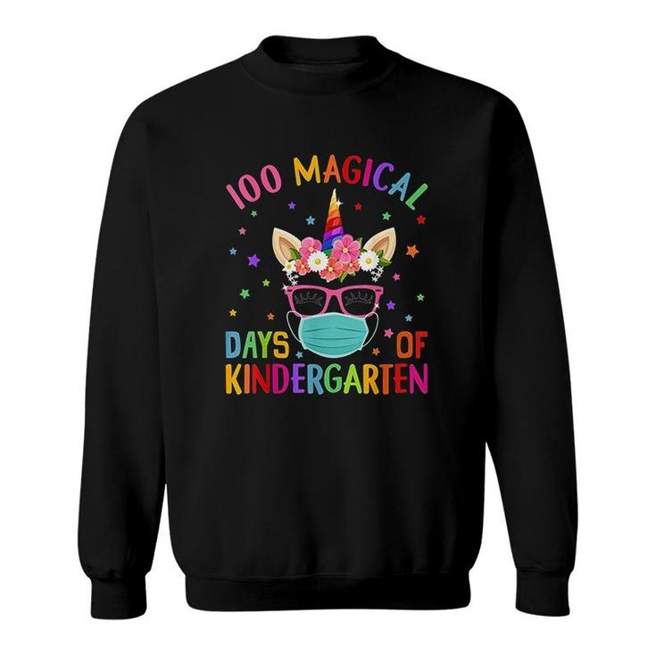 100 Magical Days Of Kindergarten School Unicorn Girl Sweatshirt