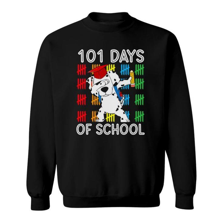 101 Days Of School Dalmatian Dog 100 Days Smarter Boys Girls  Sweatshirt