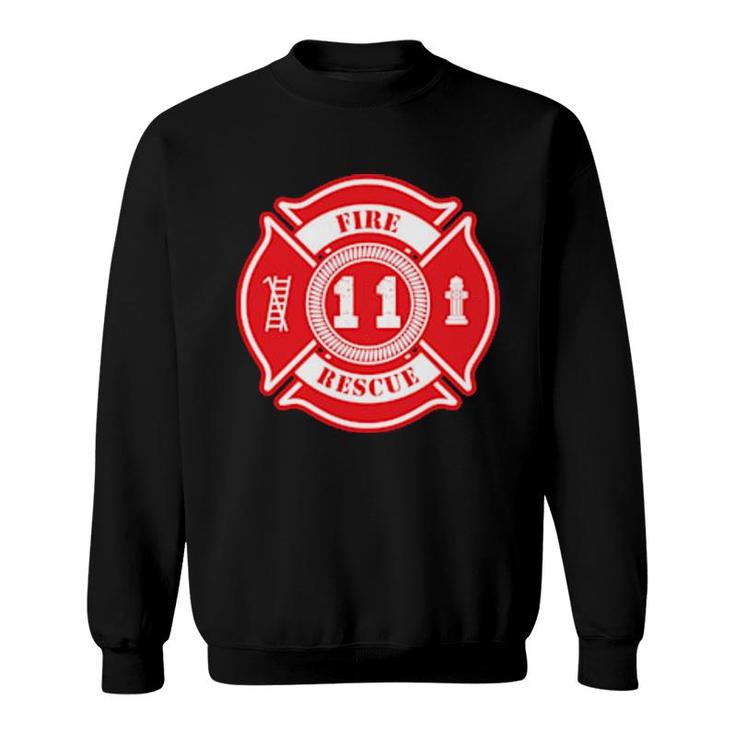 11Th Birthday Fireman Boy Eleven Year Old Firefighter  Sweatshirt