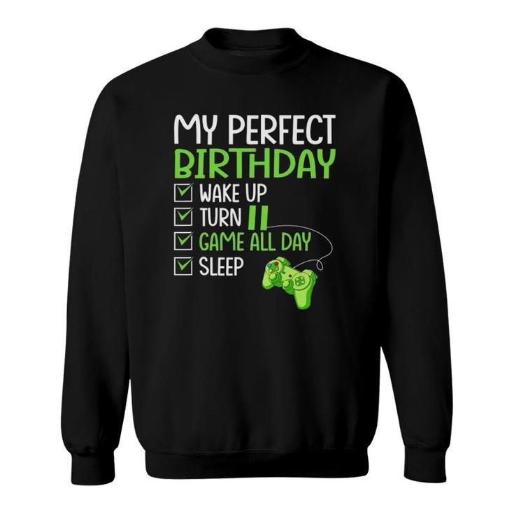 11Th Perfect Birthday Boys Gaming 11 Years Old Gifts Gamer Sweatshirt